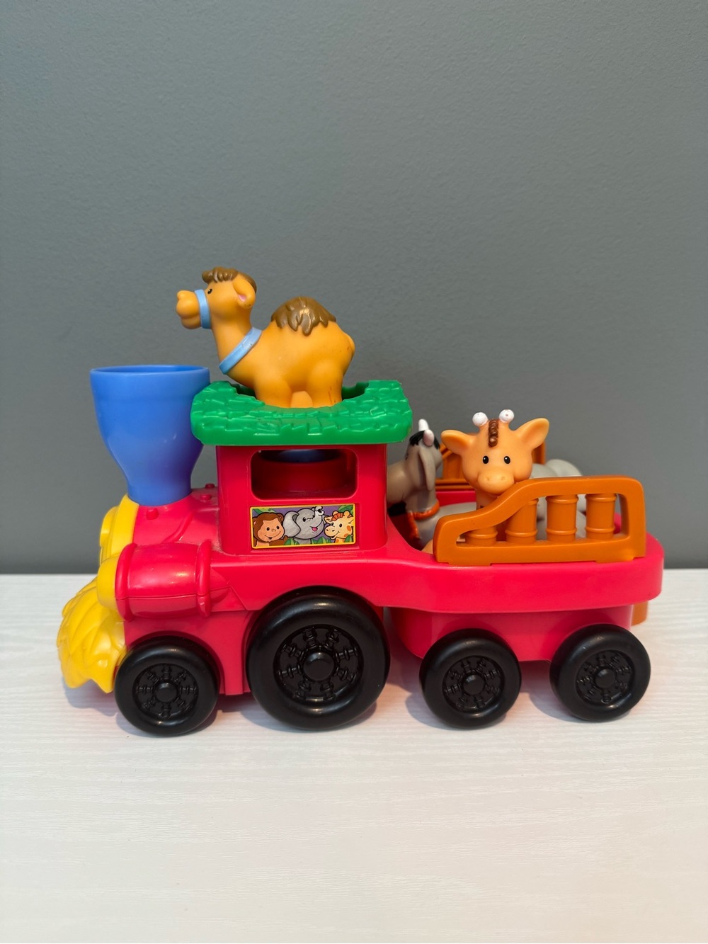 Colorful Animal fisher price little people Train Toy - Red, Blue, Green, Orange